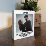 Personalised Photo Block Anniversary Gift For Boyfriend
