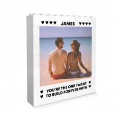 Personalised Photo Block Anniversary Gift For Husband Boyfriend