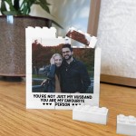 Couple Photo Block Gift for Boyfriend Husband Building Blocks