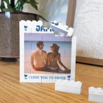 Personalised Photo Block Anniversary Gift For Husband Boyfriend