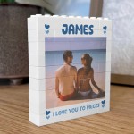Personalised Photo Block Anniversary Gift For Husband Boyfriend