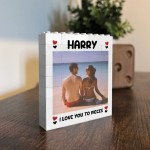 Personalised Love You To Pieces Photo Block Gift for Boyfriend