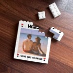 Personalised Love You To Pieces Photo Block Gift for Boyfriend