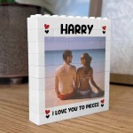 Personalised Love You To Pieces Photo Block Gift for Boyfriend