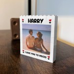 Personalised Love You To Pieces Photo Block Gift for Boyfriend