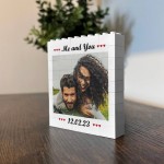 Personalised Photo Block Gift for Couple ME & YOU Boyfriend Gift
