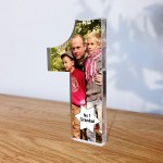 Personalised Gift For Grandad Mirror Acrylic Freestanding Number