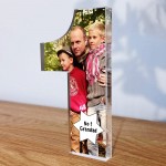 Personalised Gift For Grandad Mirror Acrylic Freestanding Number