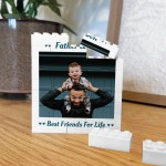 Personalised Photo Block Father And Son Plaque Birthday