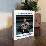 Personalised Photo Block Father And Son Plaque Birthday