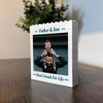 Personalised Photo Block Father And Son Plaque Birthday