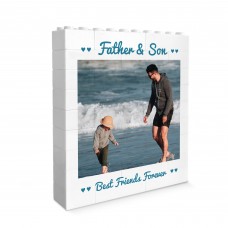 Personalised Father And Son Plaque Brick Photo Block Birthday