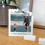 Personalised Father And Son Plaque Brick Photo Block Birthday