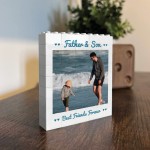 Personalised Father And Son Plaque Brick Photo Block Birthday