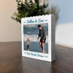 Personalised Father And Son Plaque Brick Photo Block Birthday