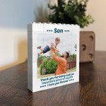 Son Gifts For Birthday Christmas Son Photo Block Personalised