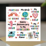 Happy Anniversary Card For Boyfriend Kraft Envelope Card For Him