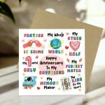 Happy Anniversary Card For Boyfriend Kraft Envelope Card For Him
