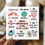 Happy Anniversary Card For Boyfriend Kraft Envelope Card For Him
