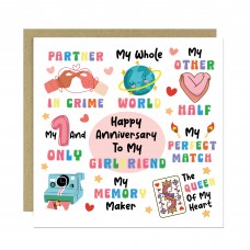 Happy Anniversary Card For Girlfriend Kraft Envelope