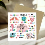 Happy Anniversary Card For Girlfriend Kraft Envelope