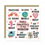 Happy Anniversary Card For Husband With Kraft Envelope Included