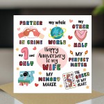 Happy Anniversary Card For Wife With Kraft Envelope
