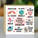 Happy Birthday Card For Husband With Kraft Envelope Included
