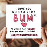 FUNNY Anniversary Card For Boyfriend Husband Love You Card