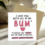FUNNY Anniversary Card For Boyfriend Husband Love You Card