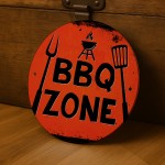 BBQ Zone Sign For Garden Acrylic BBQ Signs For Home Outside
