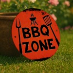 BBQ Zone Sign For Garden Acrylic BBQ Signs For Home Outside