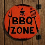BBQ Zone Sign For Garden Acrylic BBQ Signs For Home Outside
