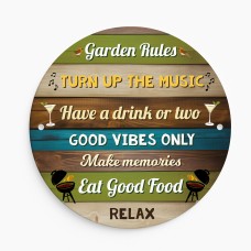 Garden Sign For Outdoor Garden Rules Sign Wall Mounted Sign
