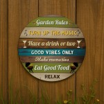 Garden Sign For Outdoor Garden Rules Sign Wall Mounted Sign