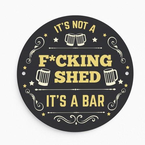Funny Rude Bar Sign ITS A BAR Sign Wall Mounted Sign Man Cave