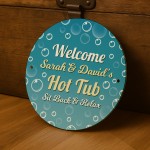 Personalised Hot Tub Sign For Outdoor Wall Mounted Sign