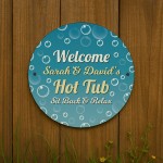 Personalised Hot Tub Sign For Outdoor Wall Mounted Sign