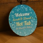 Personalised Hot Tub Sign For Outdoor Wall Mounted Sign