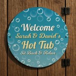 Personalised Hot Tub Sign For Outdoor Wall Mounted Sign