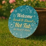 Personalised Hot Tub Sign For Outdoor Wall Mounted Sign