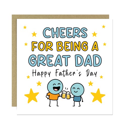Cheers For Being A Great Dad Funny Fathers Day Card From Son