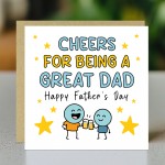 Cheers For Being A Great Dad Funny Fathers Day Card From Son