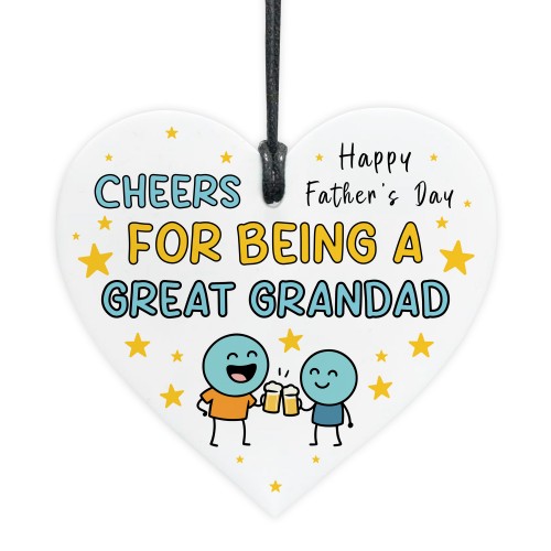 Cheers For Being A Great Grandad Funny Fathers Day Gift