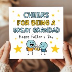 Funny Card For Grandad For Fathers Day CHEERS Card With Envelope