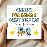 Happy Birthday Card For Step Dad With Kraft Envelope Included