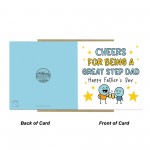 Happy Fathers Day Card For Step Dad With Kraft Envelope Included