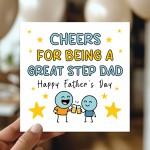 Happy Fathers Day Card For Step Dad With Kraft Envelope Included
