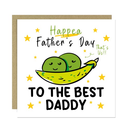 Happy Fathers Day To The Best Daddy Card With Kraft Envelope