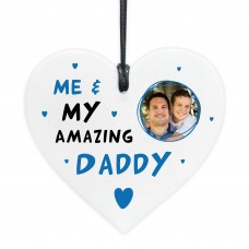 Gift For Dad For Birthday Christmas White Acrylic Heart Plaque